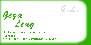 geza leng business card
